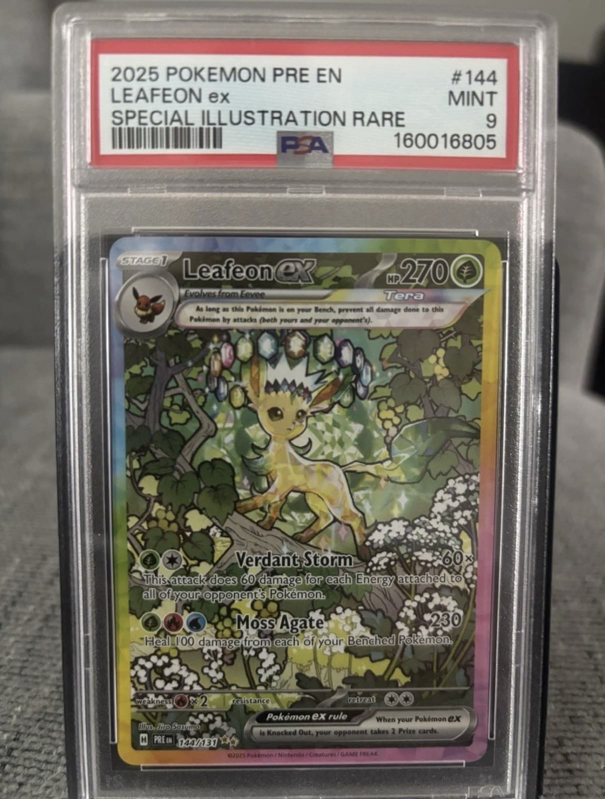 Leafeon ex 144/131 Sv: Prismatic Evolutions Holo PSA 9 Pokemon 2025