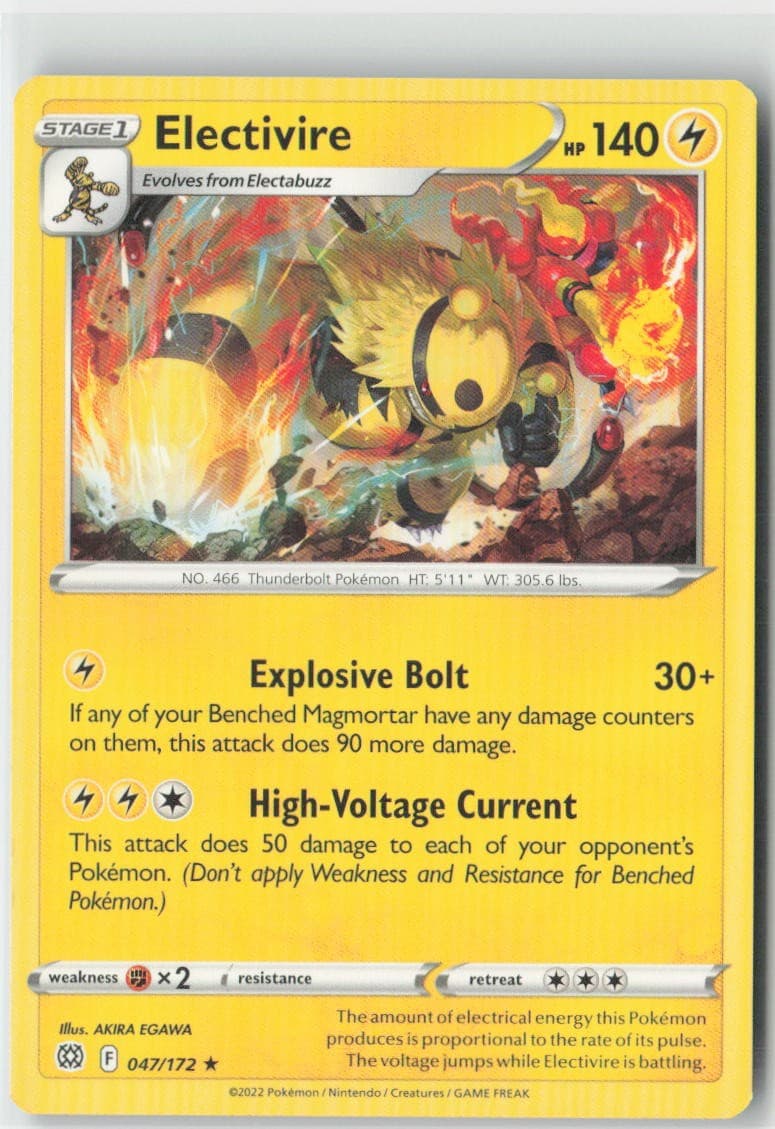Electivire 047/172 Rare Brilliant Stars Pokemon Near Mint