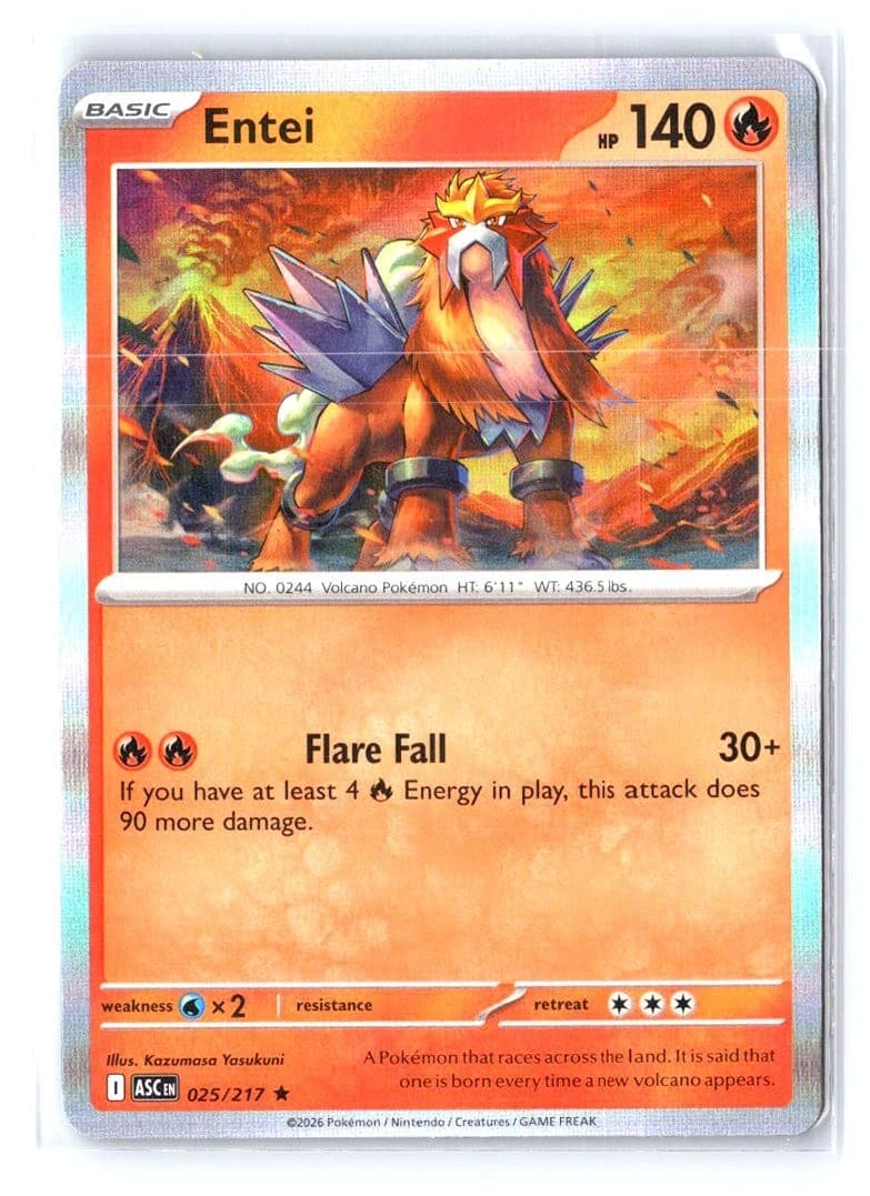 Entei #25 Pokemon Ascended Heroes Holo