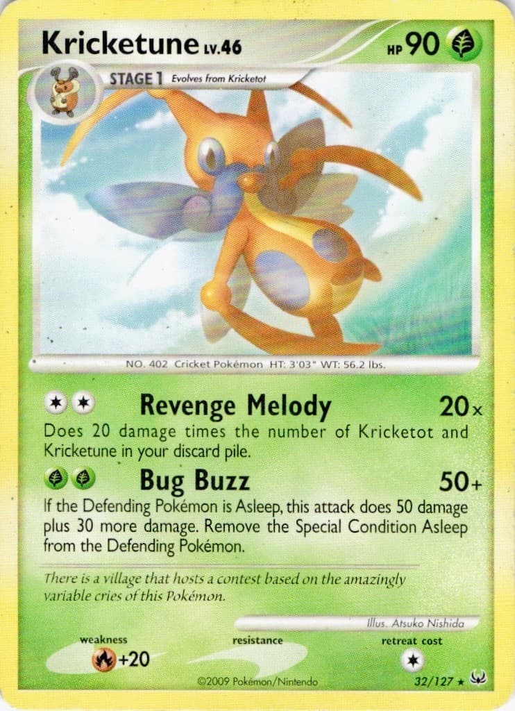Kricketune 32/127 Rare Platinum Pokemon Moderately Played