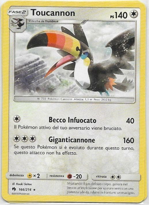 POKEMON TOUCANNON 166/214 RARA TUONI PERDUTI THE REAL_DEAL SHOP