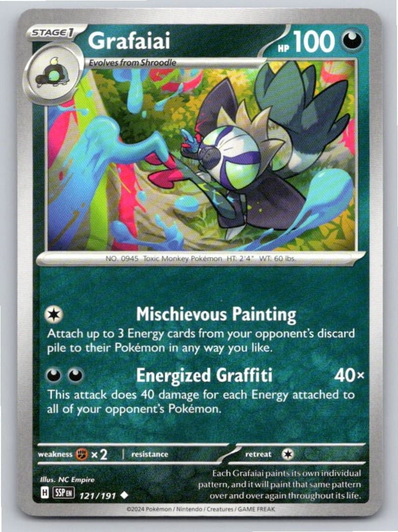 2024 POKEMON GRAFAIAI SURGING SPARKS 121/191 UNCOMMON NM A38540 FREE S&H