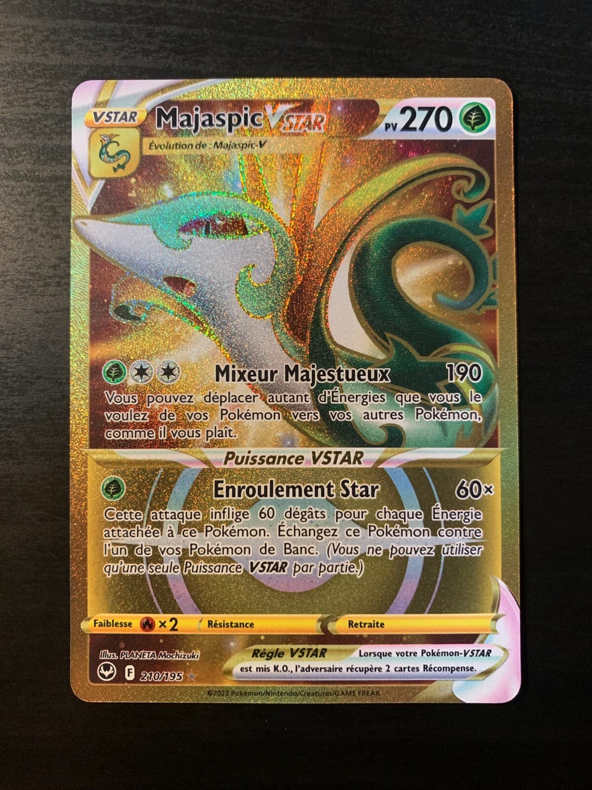 Carte Pokémon : Majaspic Vstar 210/195 Tempête Argentée Française NEUF