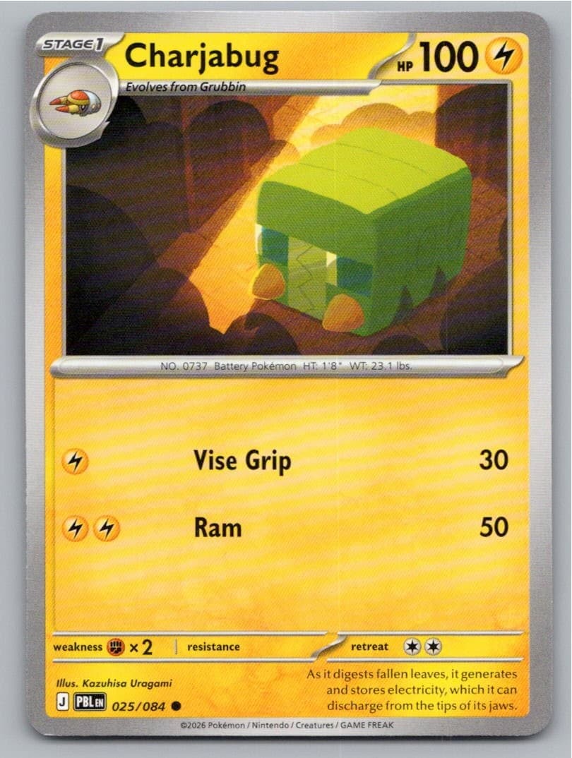 2026 POKEMON CHARJABUG PITCH BLACK 025/084 COMMON NM A19196 FREE S&H