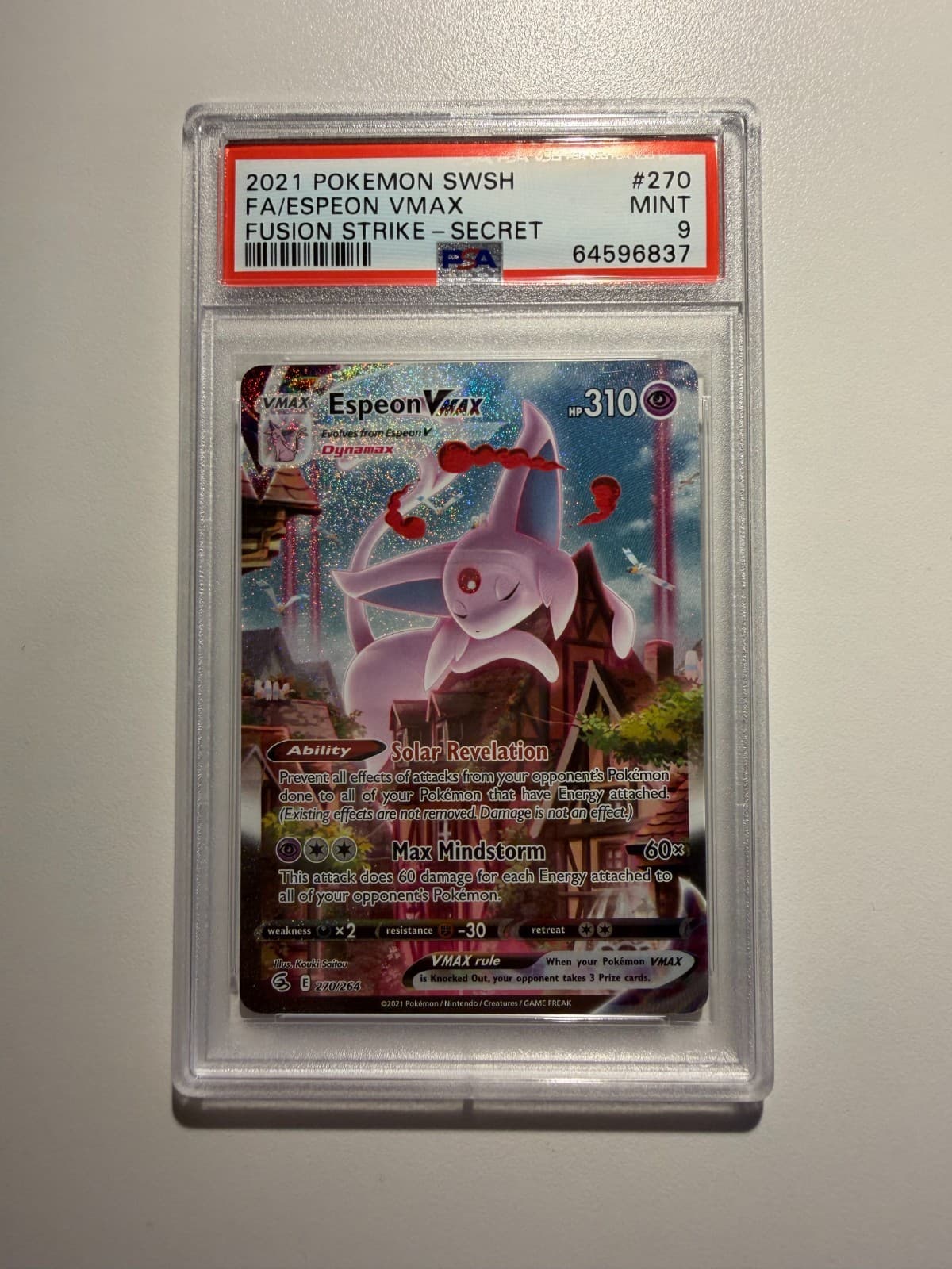 Espeon Vmax Fusion Strike Alt Art Pokemon Card 270/264 PSA 9 MINT