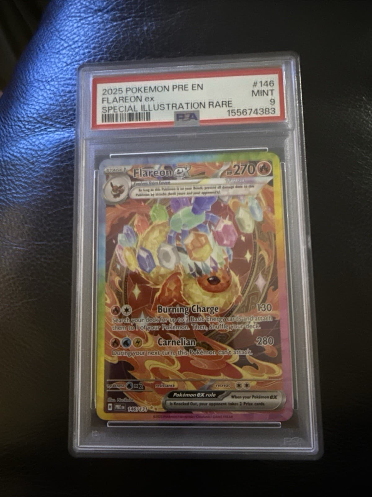 Pokemon TCG Flareon ex 146/131 Prismatic Evolution Illustration Rare PSA 9