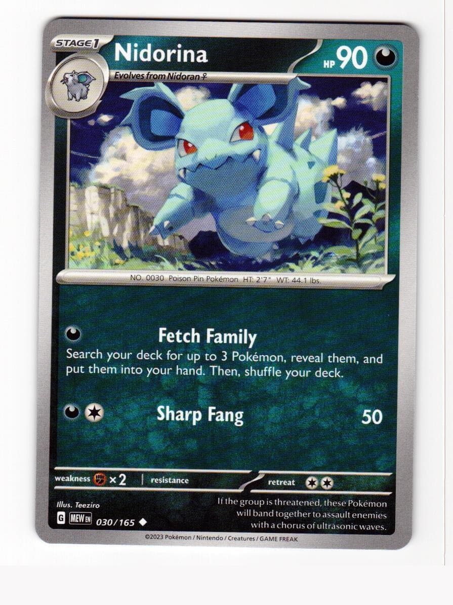 Nidorina 030/165 Uncommon 151 Pokemon Near Mint
