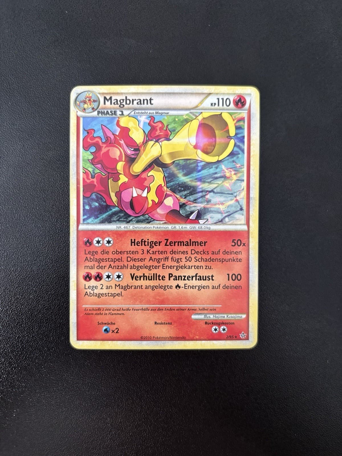 Magbrant Holo 2/95 HS Entfesselt - Deutsch, Pokemon Karten, NM - Mint