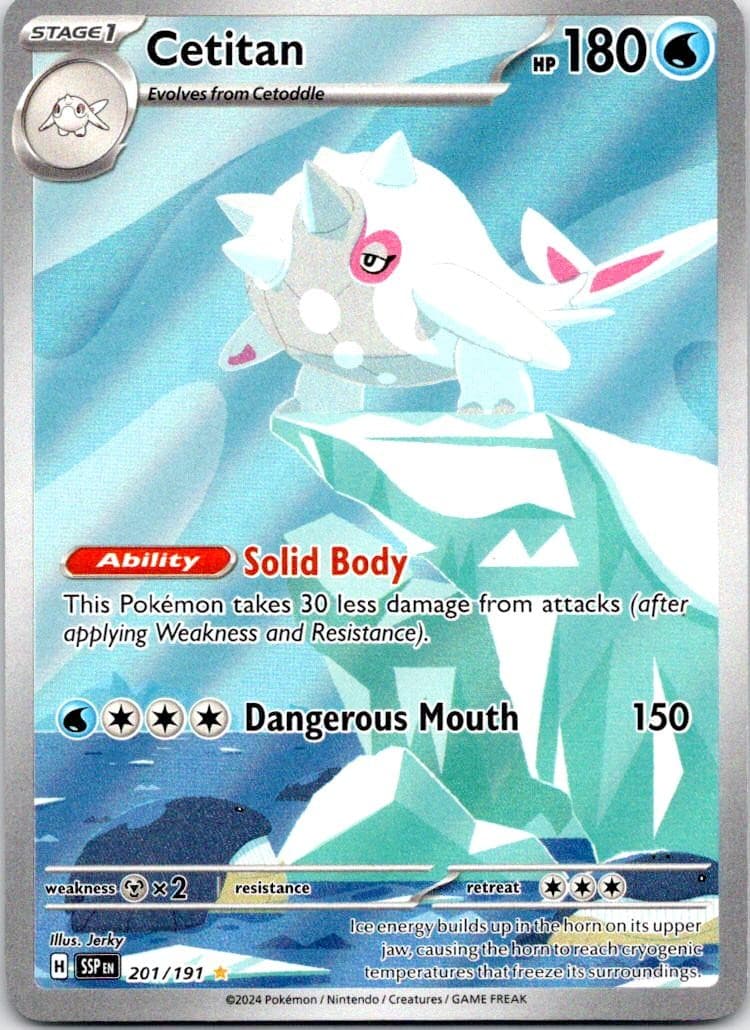 Cetitan 201/191 Illustration Rare Surging Sparks Pokemon Holo Near Mint
