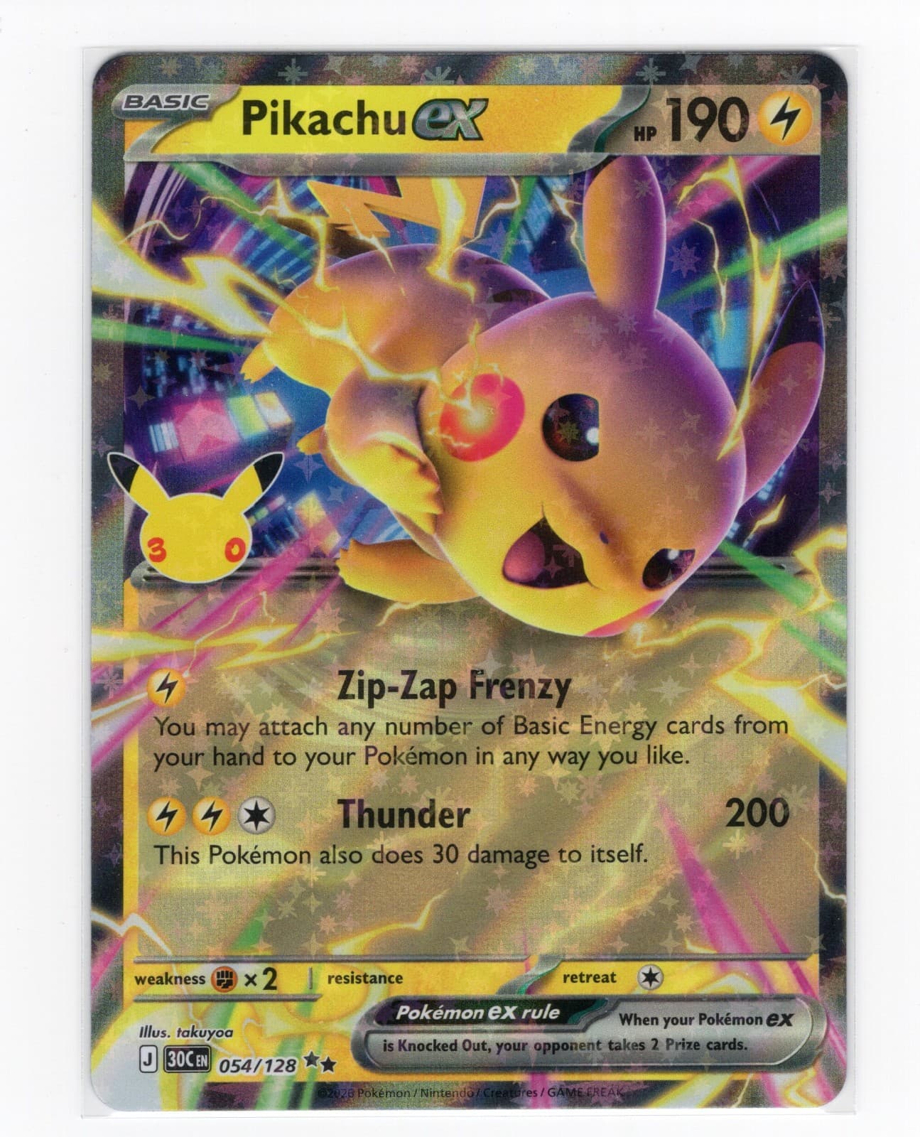 Pikachu Ex #54 Pokemon 30th Celebration