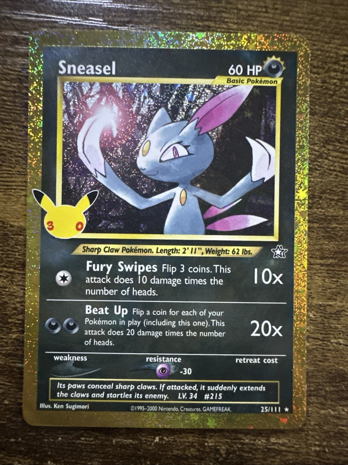 Sneasel 25/111, Classic Collection, 30th Anniversary Celebration, Pokemon TCG