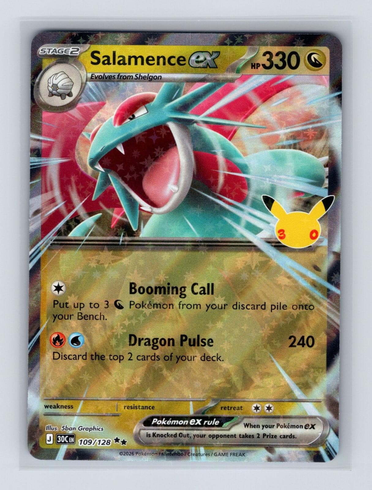 Salamence ex 109/128 RR Pokemon ME: 30th Celebration Holo NM/M