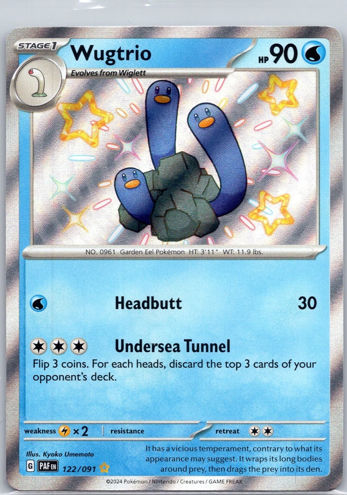 Wugtrio Holo SV: Paldean Fates #122/091 NM