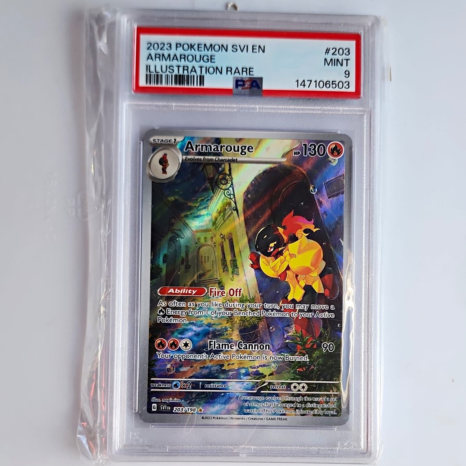 Pokemon TCG PSA 9 Armarouge 203/198 SV01 Illustration Rare Holo Eng 2023