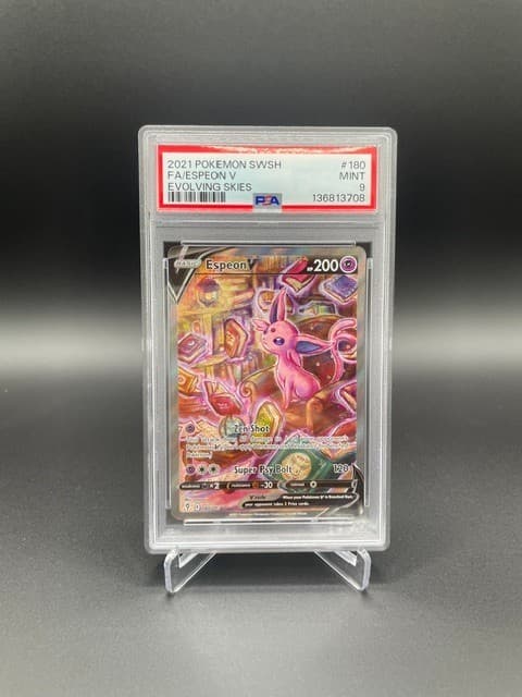 Pokemon Espeon V Evolving Skies Full Alt Art 180/203 PSA 9 Mint CLEAAAAN!