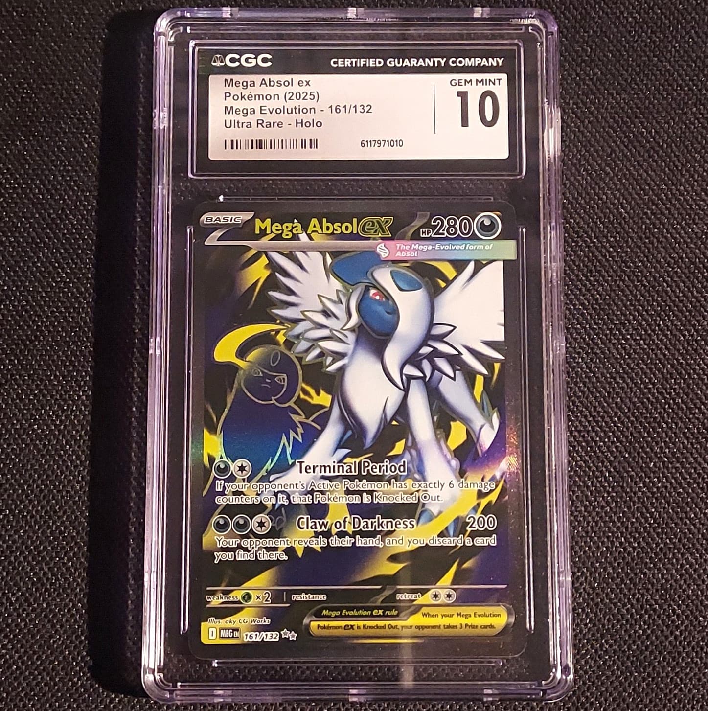 Mega Absol ex Ultra Rare Holo CGC 10 Me01: Mega Evolution 161/132 EN