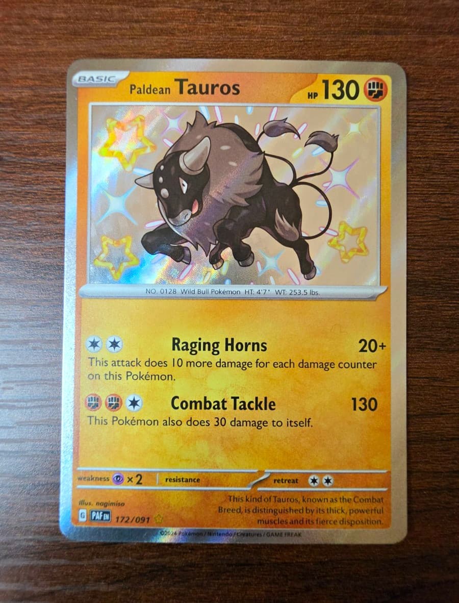 Paldean Tauros 172/091 SV Paldean Fates Shiny Rare Holo