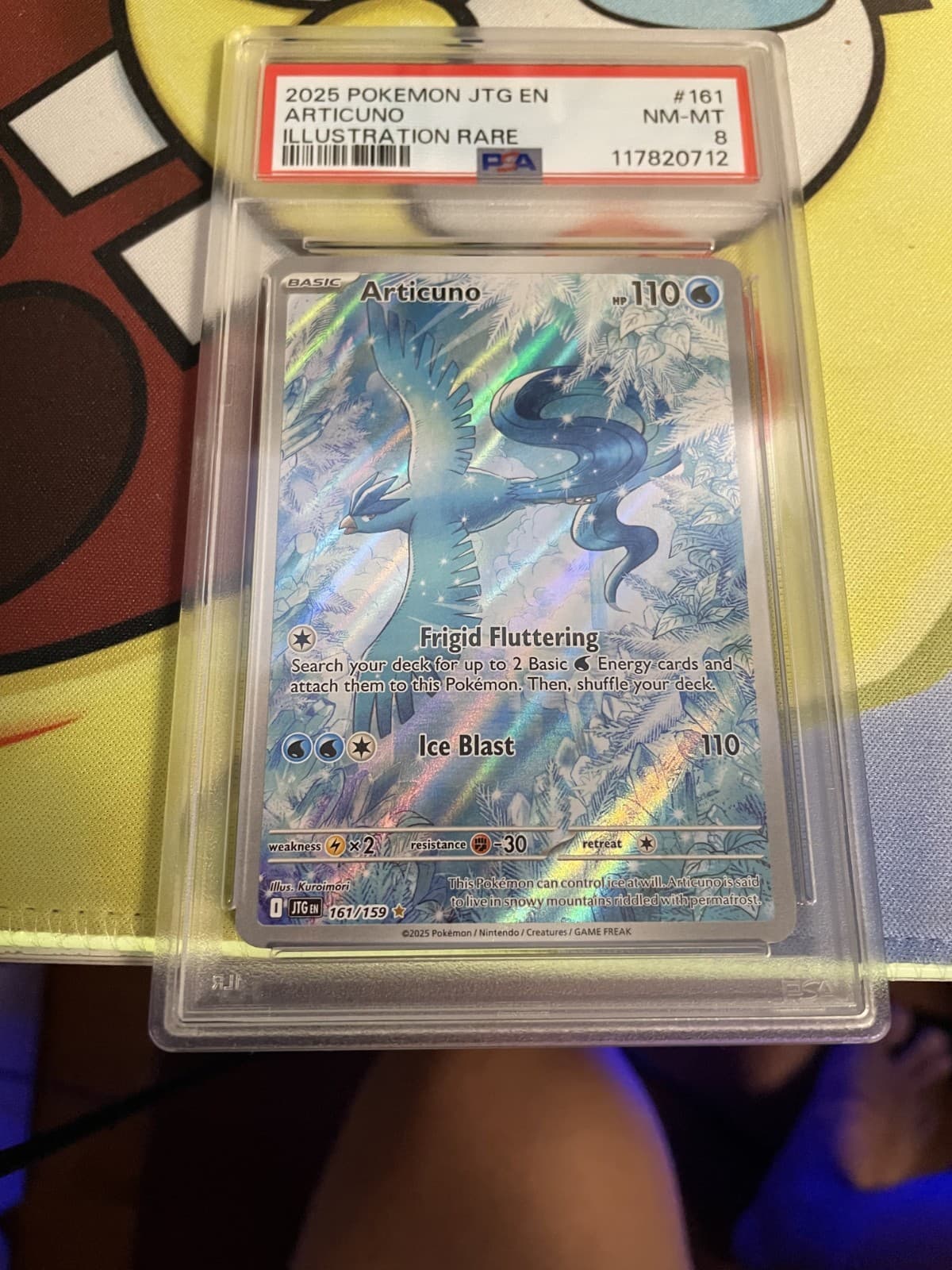 PSA 8 Illustration Rare Articuno 161/159 Sv09: Journey Together Holo