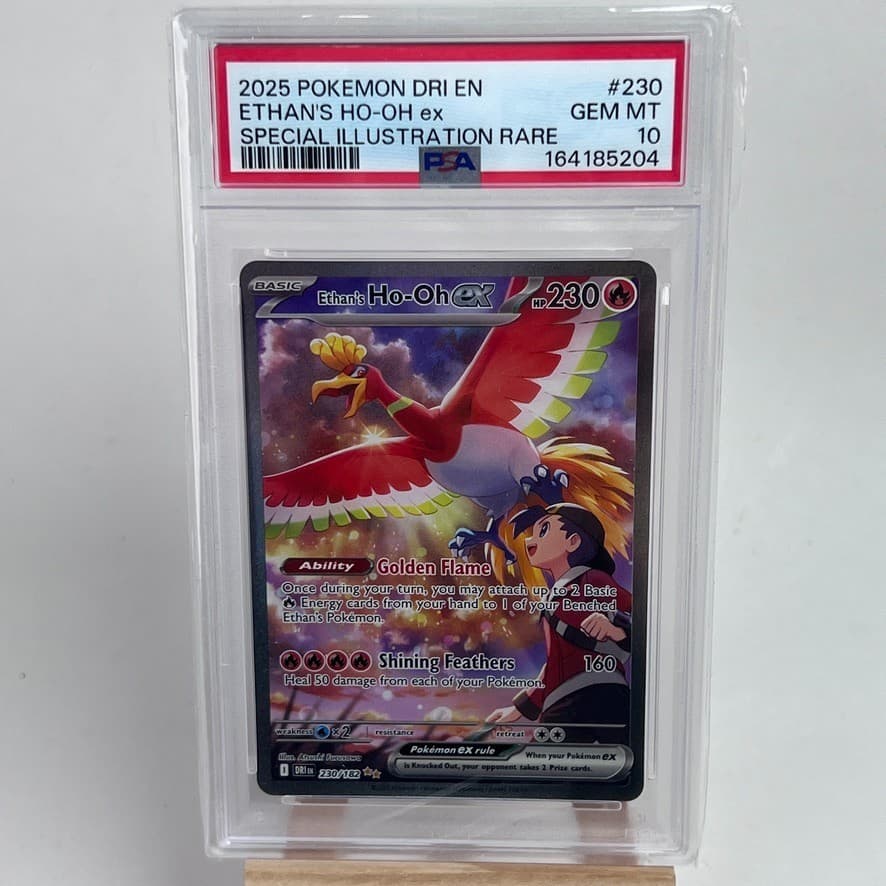 2025 POKEMON DRI EN-DESTINED RIVALS #230 ETHAN'S HO-OH EX PSA 10