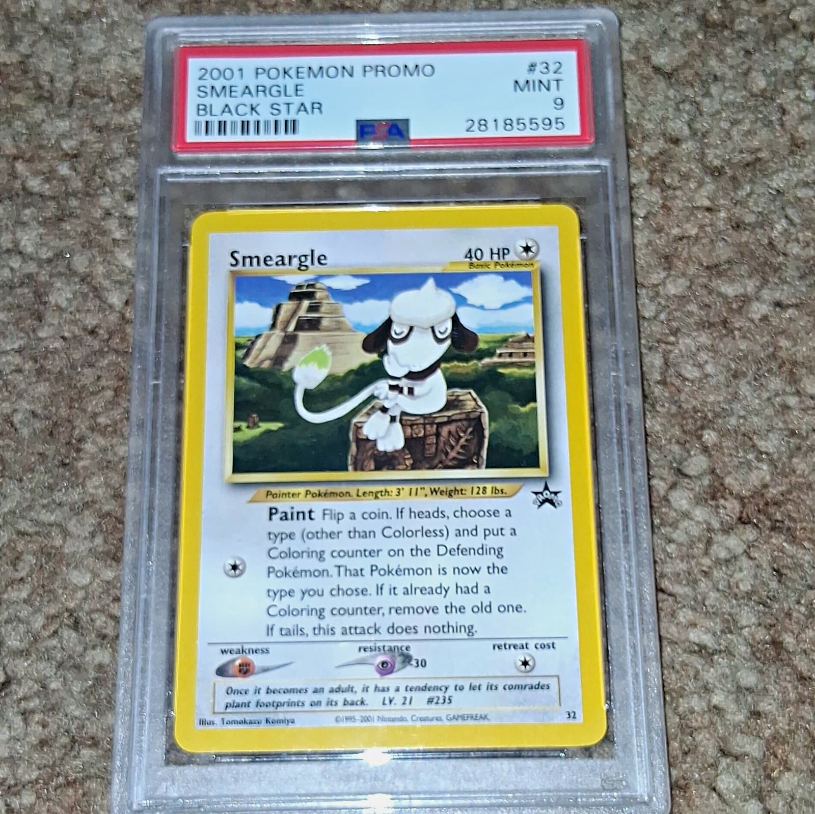 Pokemon TCG 2001 Smeargle Black Star Promo #32 Holo English PSA 9
