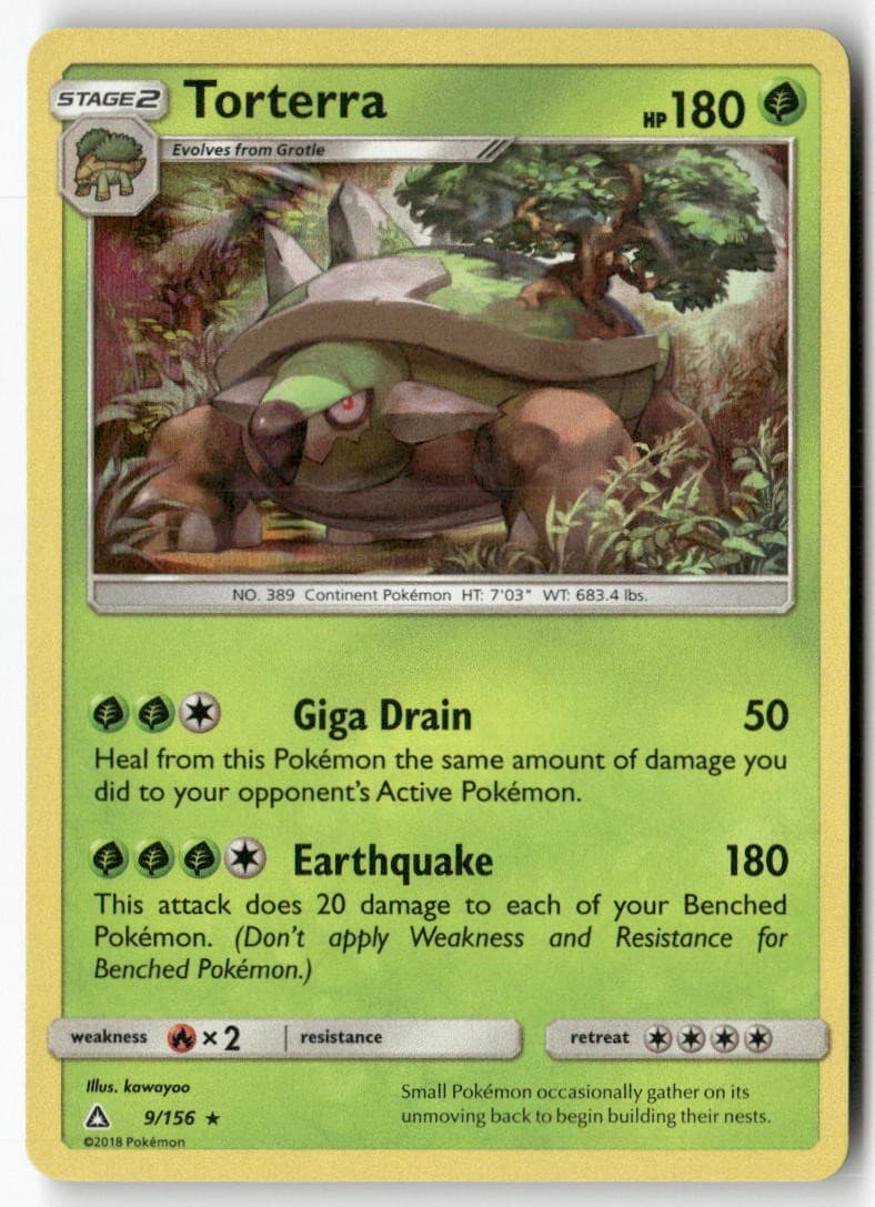 Torterra 9/156 Holo Rare Ultra Prism Pokemon Lightly Played