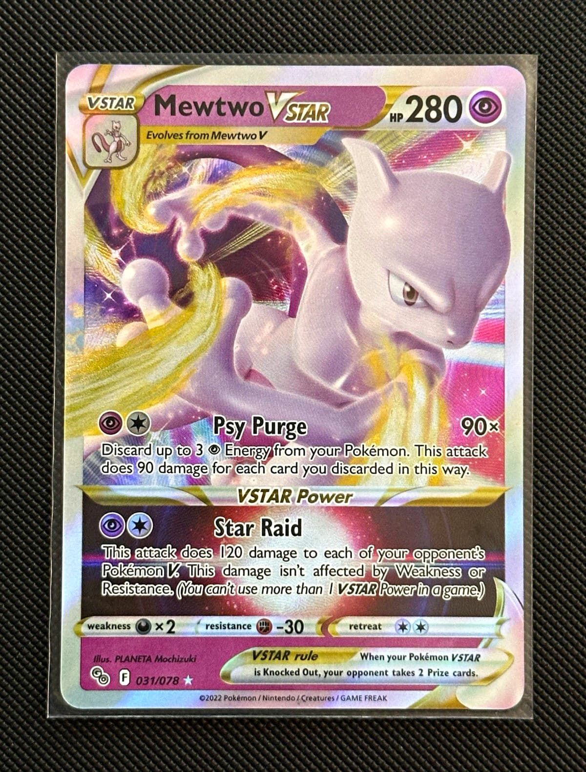 Mewtwo VSTAR 031/078 Pokemon GO Holo Ultra Rare NM