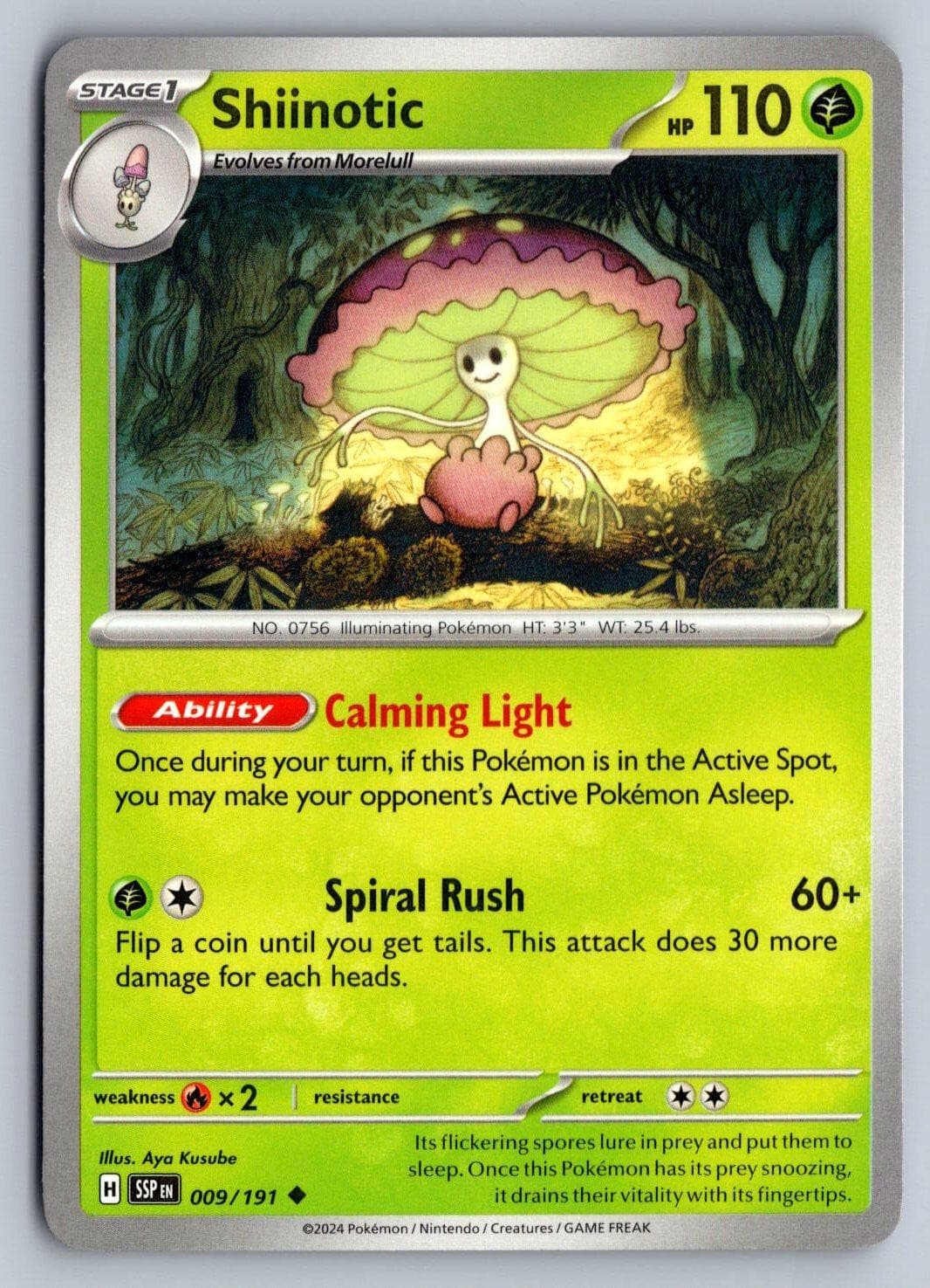 Surging Sparks SHIINOTIC 009/191 NM/M Pokemon Sky 9-34