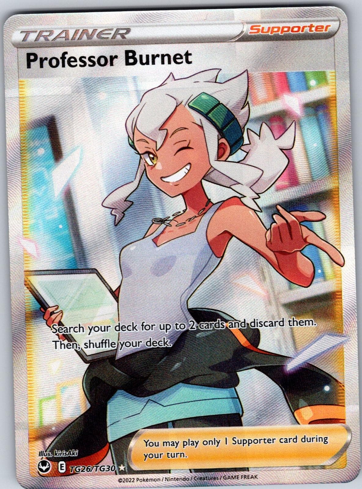 Professor Burnet TG26/TG30 Silver Tempest Trainer Gallery Pokemon Holo NM