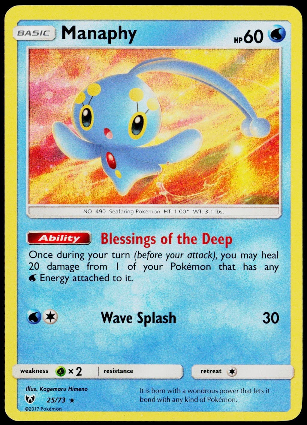 Manaphy 25/73 Shining Legends NM Holofoil