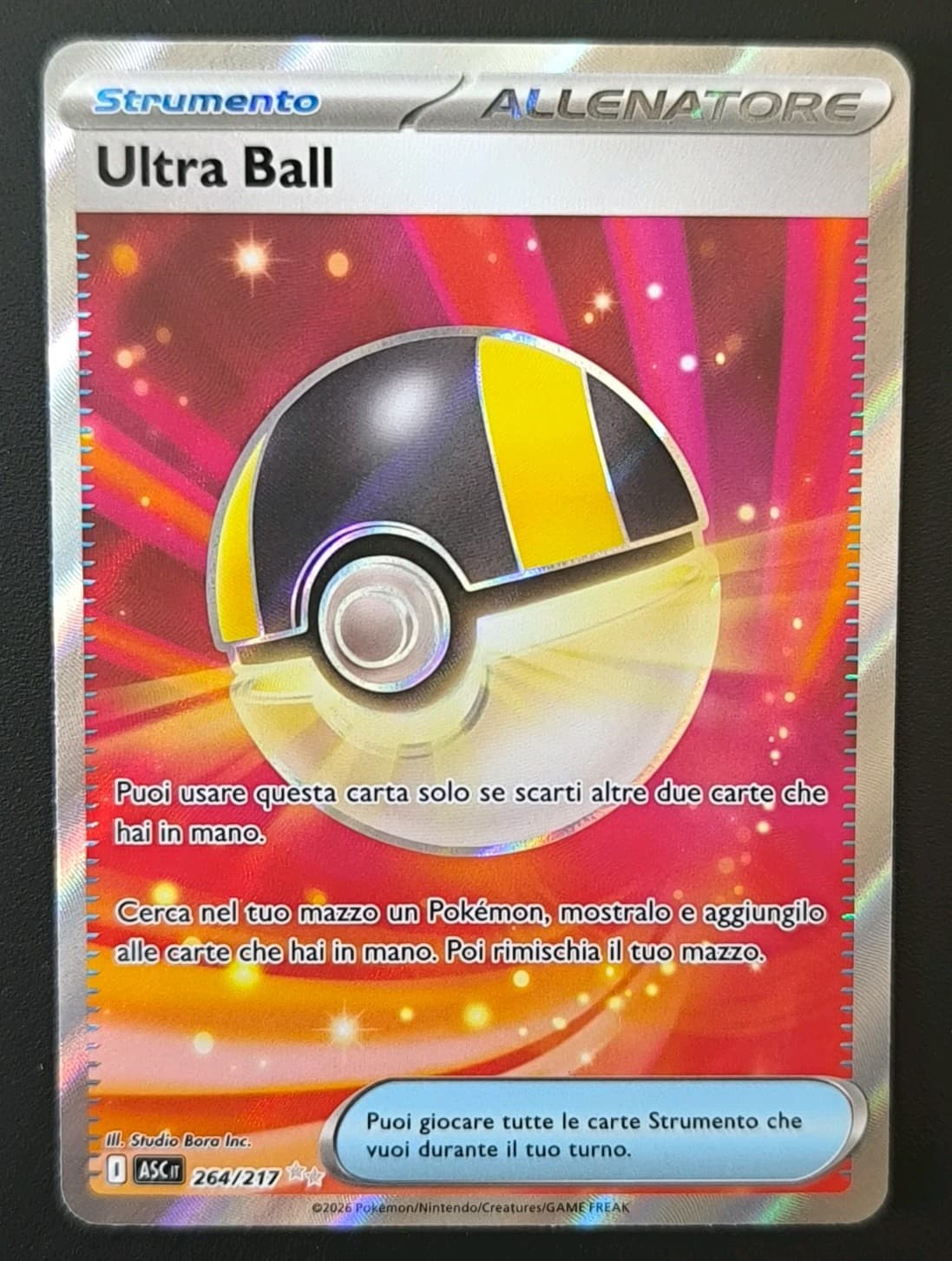 Carta Pokemon ULTRA BALL 264/217 Ascesa Eroica Full Art Rara Holo ITA Near Mint