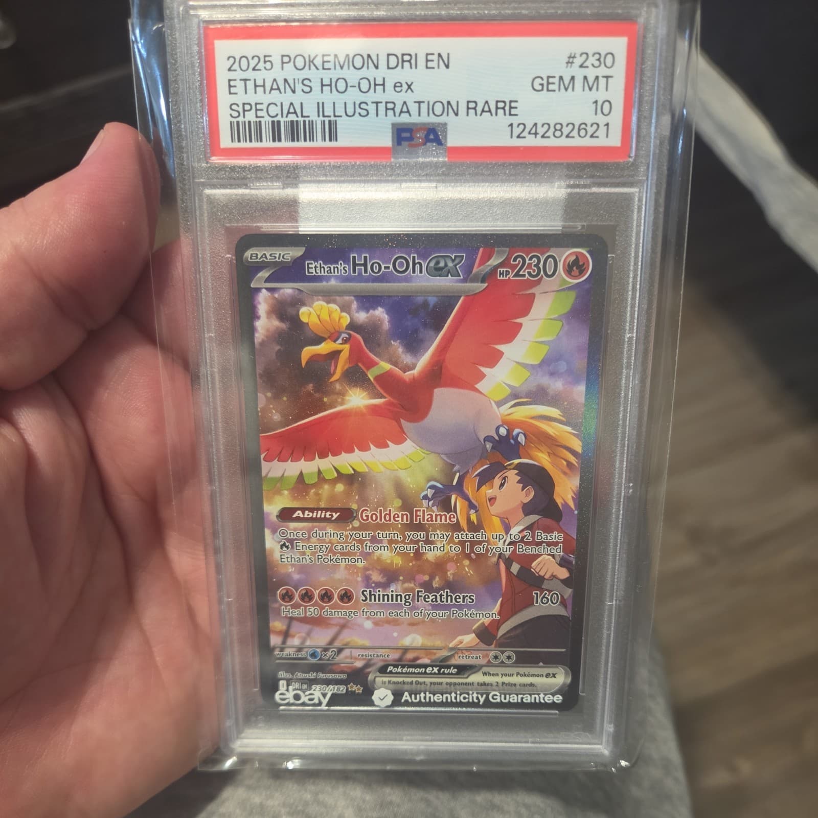 2025 POKEMON DRI EN-DESTINED RIVALS #230 ETHAN'S HO-OH EX PSA 10