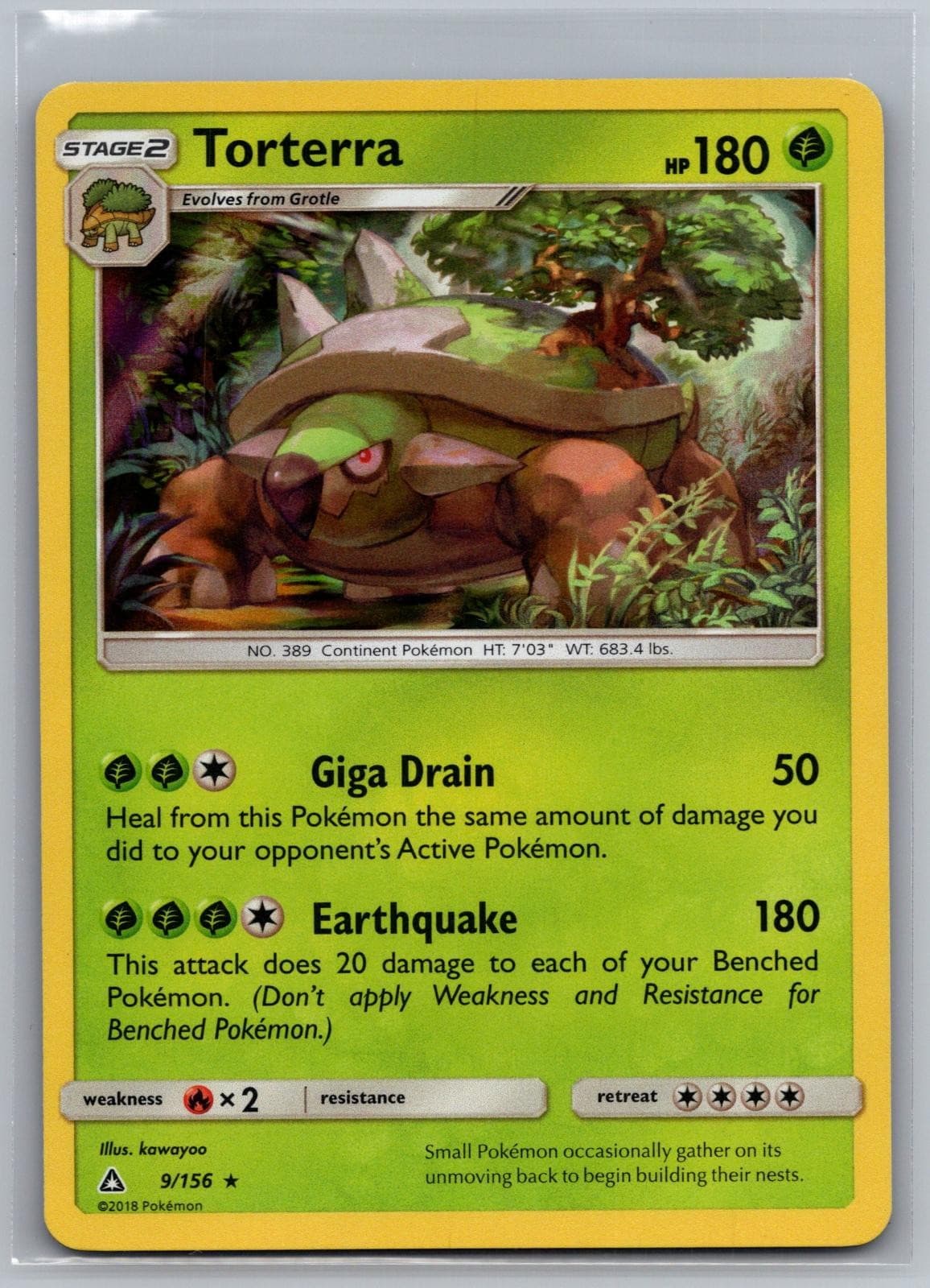 Torterra 9/156 Holo Rare Ultra Prism Pokemon Near Mint