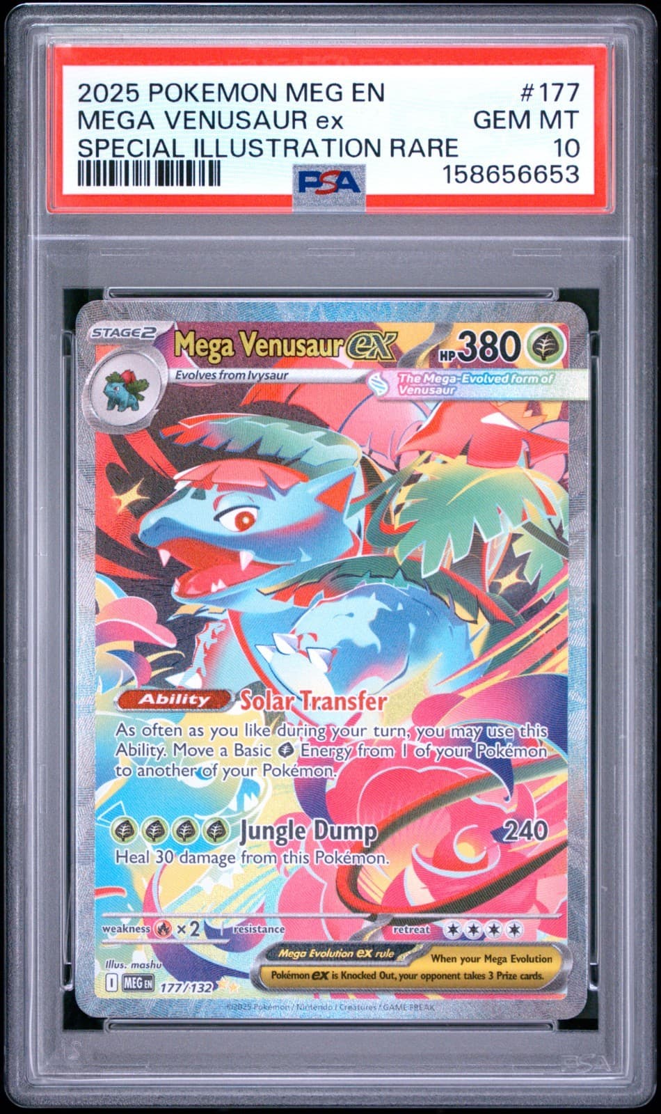 Pokemon Mega Venusaur ex 177/132 ME01 Mega Evolution SIR Holo ENG 2025 PSA 10