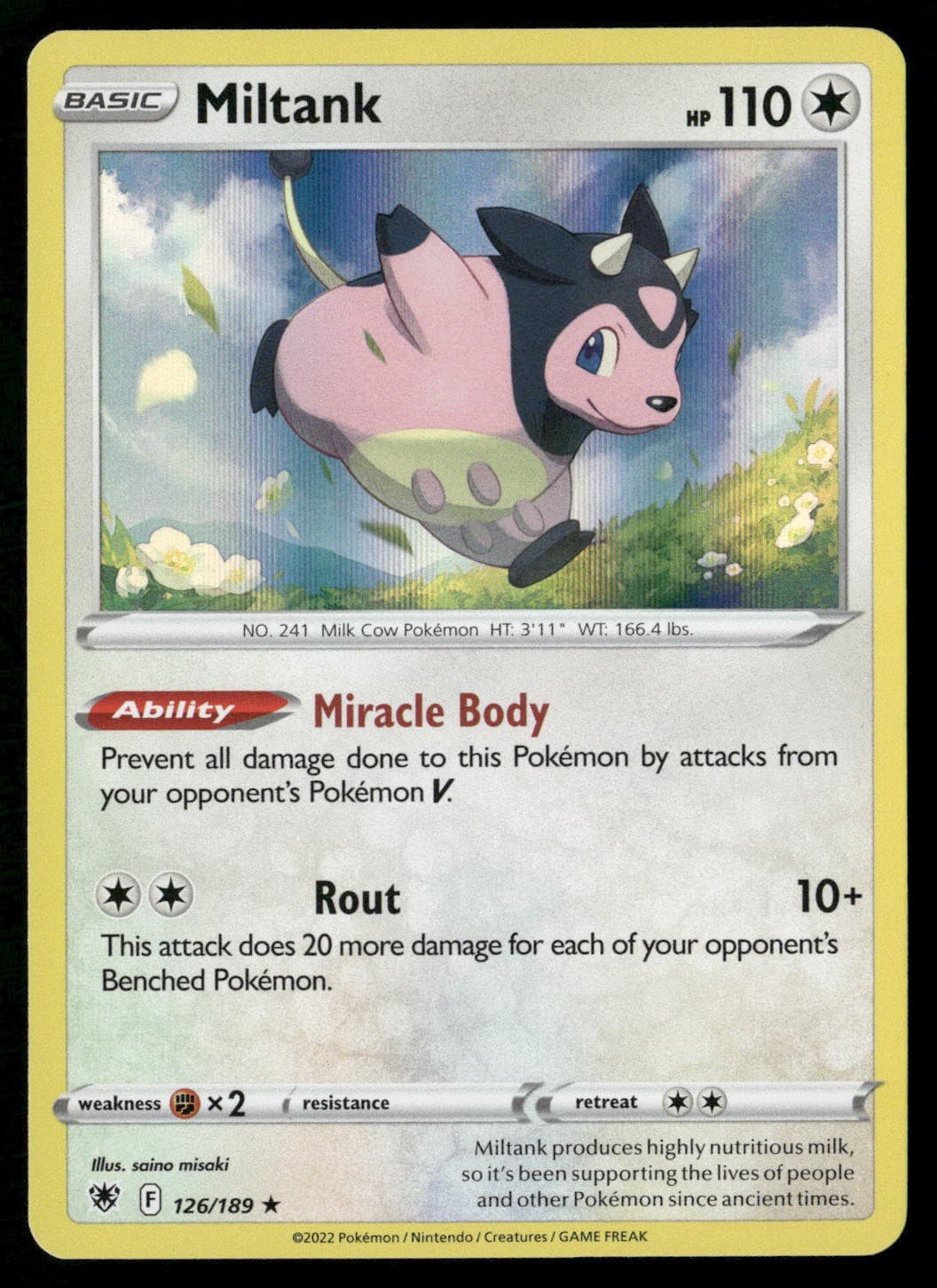 Miltank 126/189 Holo Rare Astral Radiance Pokemon NM/M