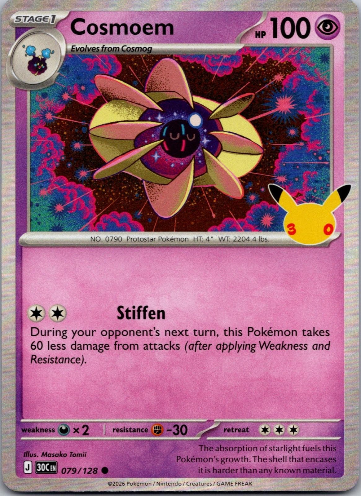 Cosmoem Holo ME: 30th Celebration 079/128 NM Pokemon
