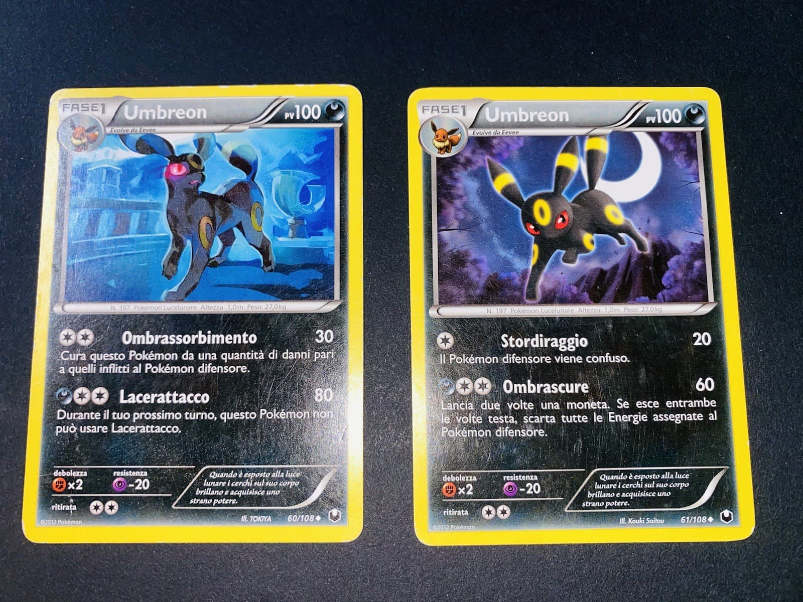 Lotto Carte Pokemon TCG Umbreon 60/108, 61/108 Ita Esploratori Delle Tenebre LP
