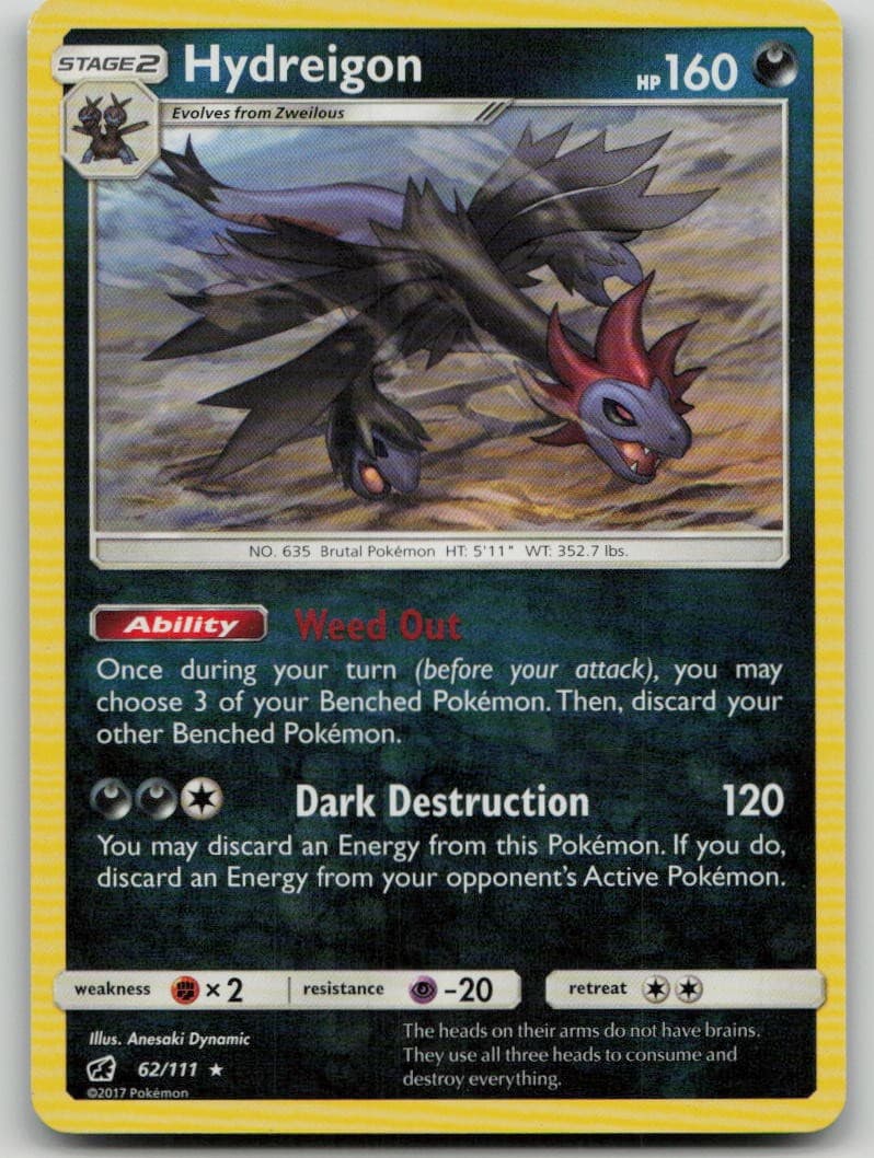Hydreigon 62/111 SM - Crimson Invasion Lightly Played