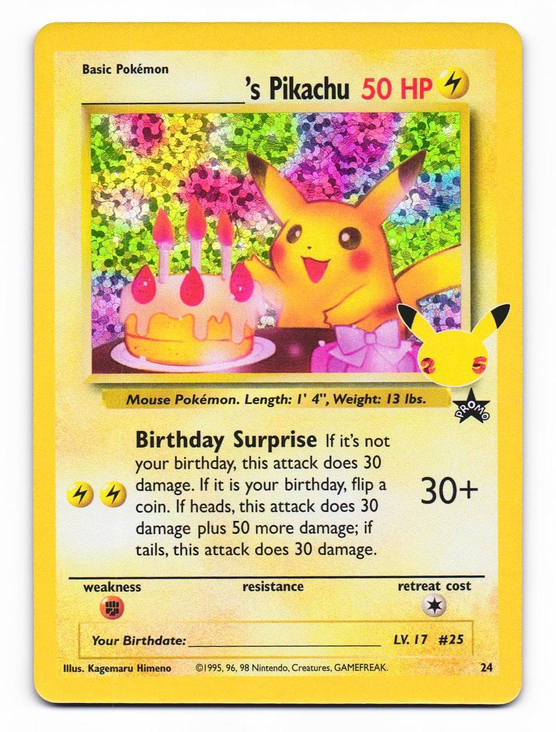 _____'s Pikachu 24 Celebrations: Classic Collection Pokemon Holo NM