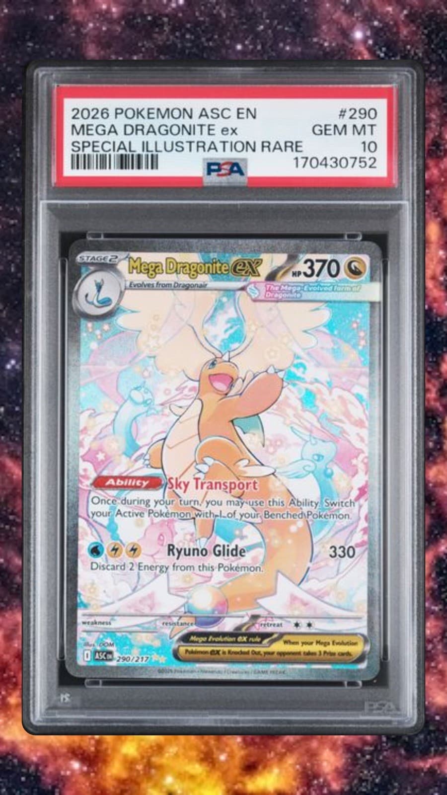 2026 POKEMON ASC EN-ASCENDED HEROES #290 MEGA DRAGONITE EX PSA 10