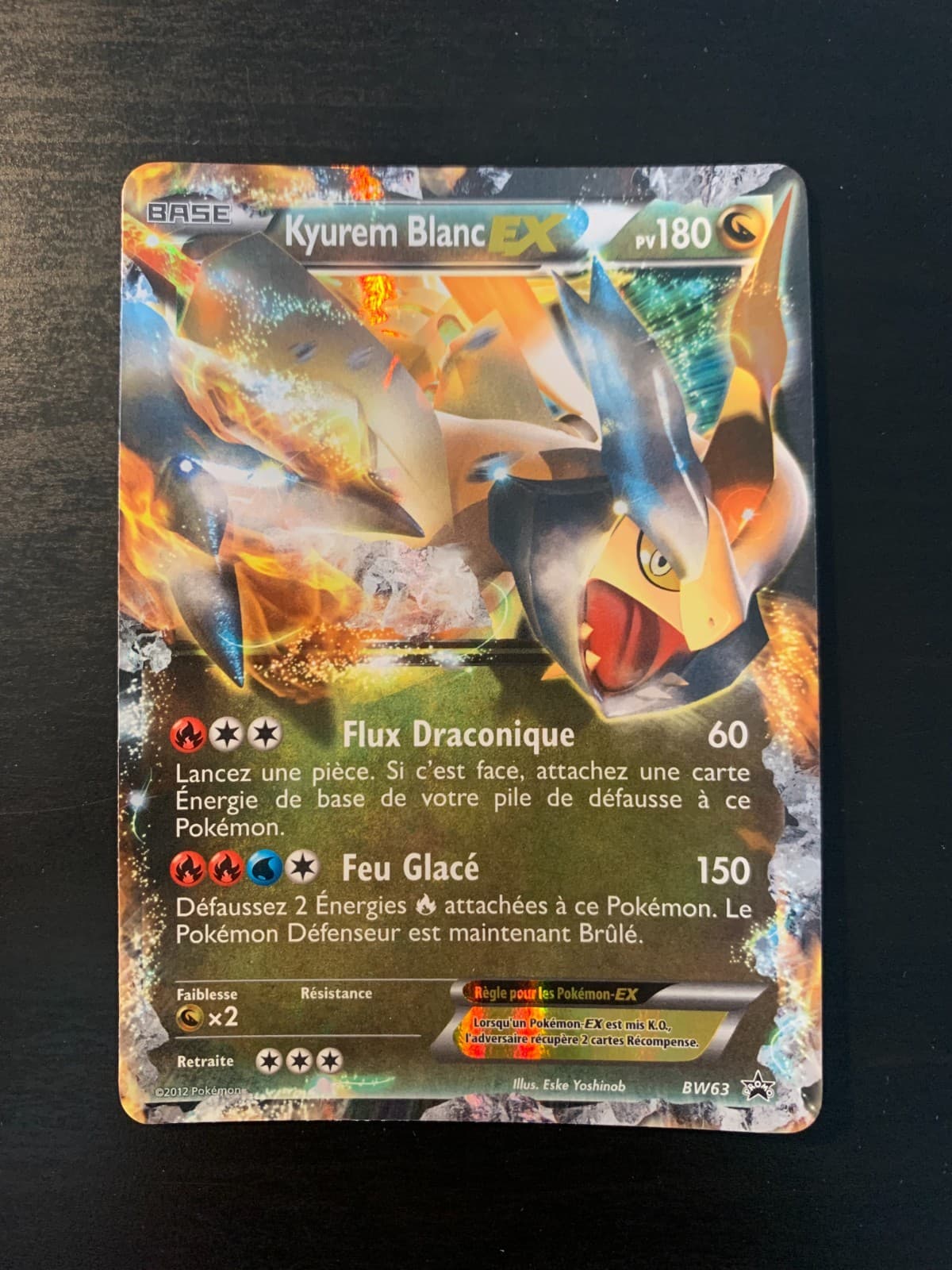 Carte Pokémon : Kyurem Blanc EX BW63 Promo Noir & Blanc Française