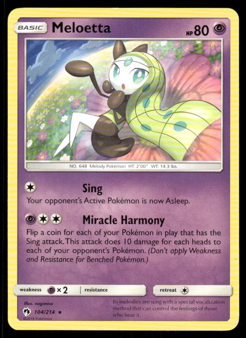 Meloetta - Artist nagimiso Rare 2018 Lost Thunder 104/214 NM