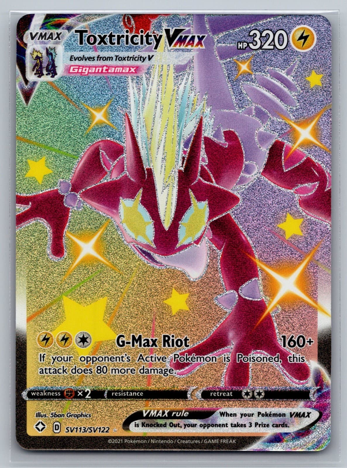 Toxtricity VMAX SV113/SV122 Shining Fates: Shiny Vault Holo - NM