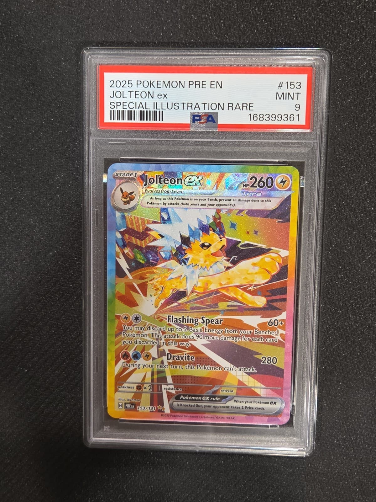 Pokemon 2025 Jolteon ex 153/131 Sv Prismatic Evolutions SIR Holo EN PSA 9