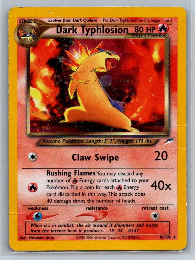 Dark Typhlosion 10/105 HP Neo Destiny Pokemon Unlimited Holo