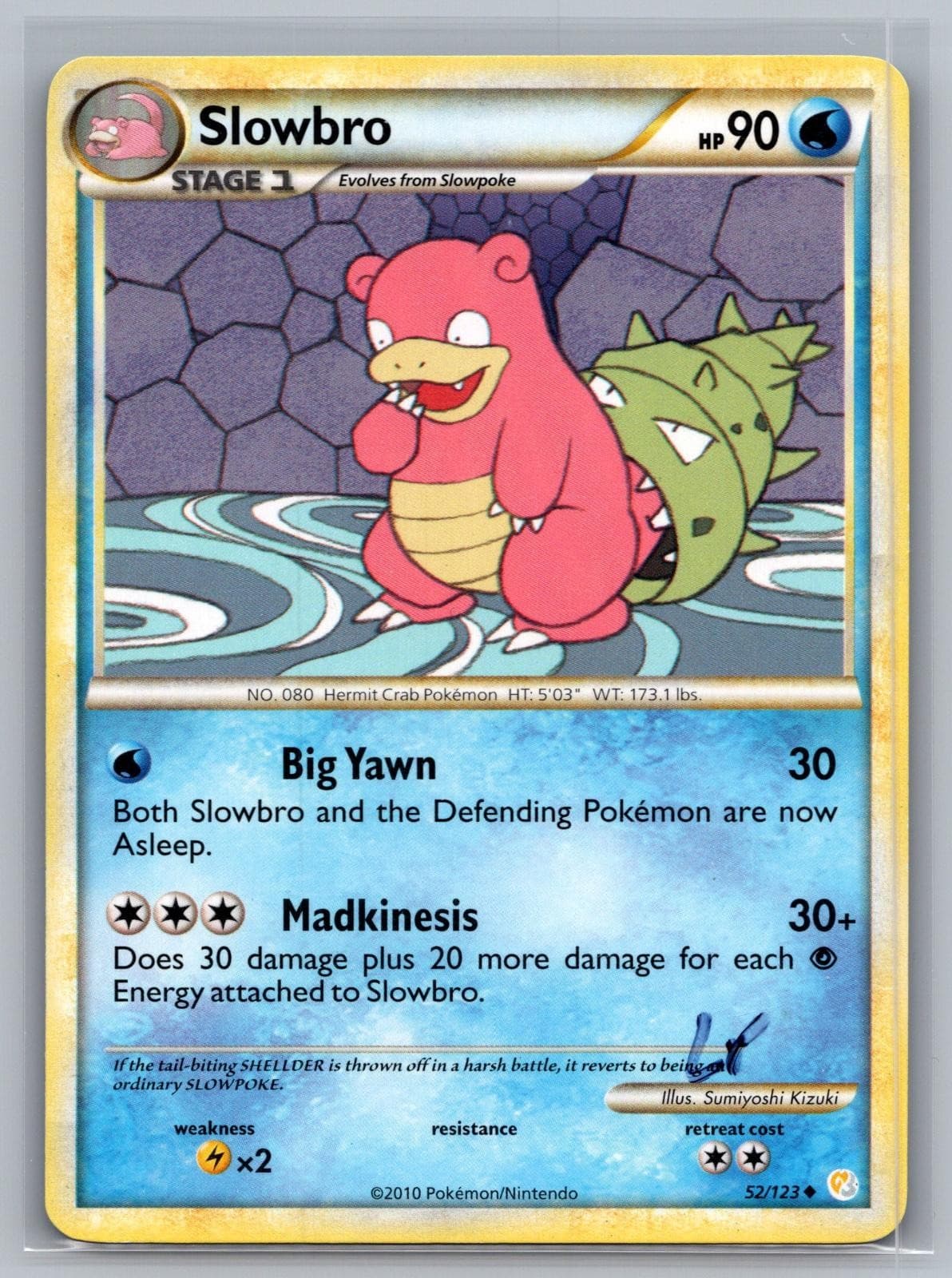 Slowbro 52/123 Uncommon HeartGold & SoulSilver Pokemon Lightly Played