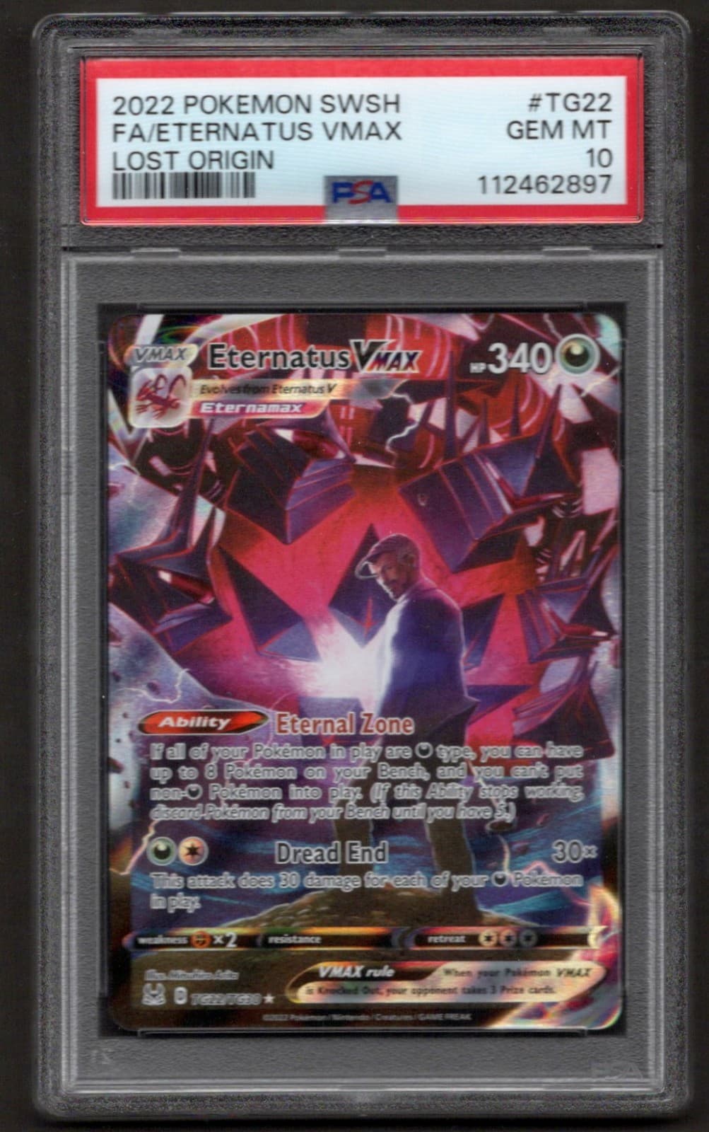 PSA 10 Eternatus VMAX Full Art Holo TG22/TG30 Lost Origin Trainer Gallery