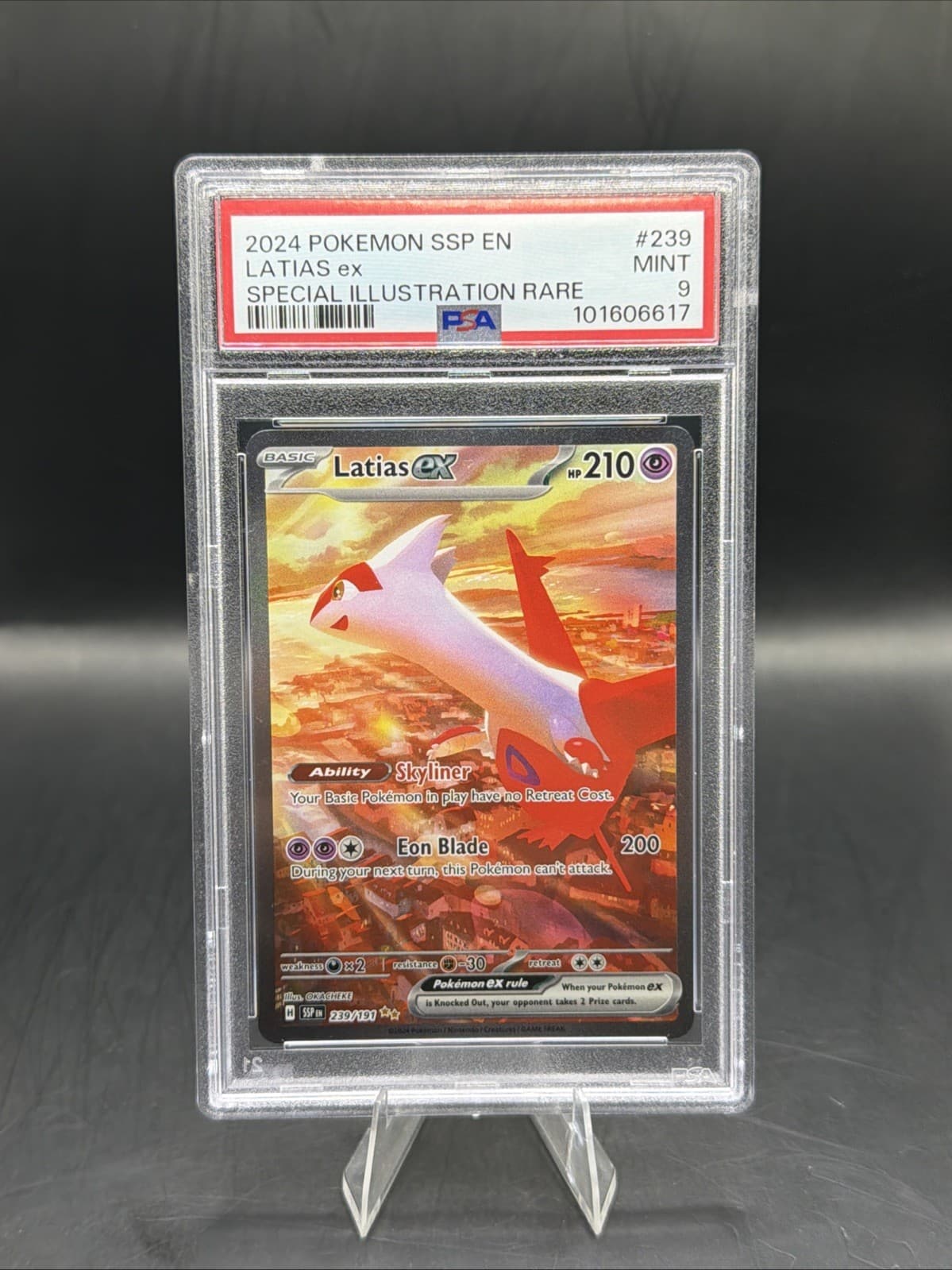Pokemon 2024 Latias ex 239/191 Special Illustration Rare Surging Sparks PSA 9
