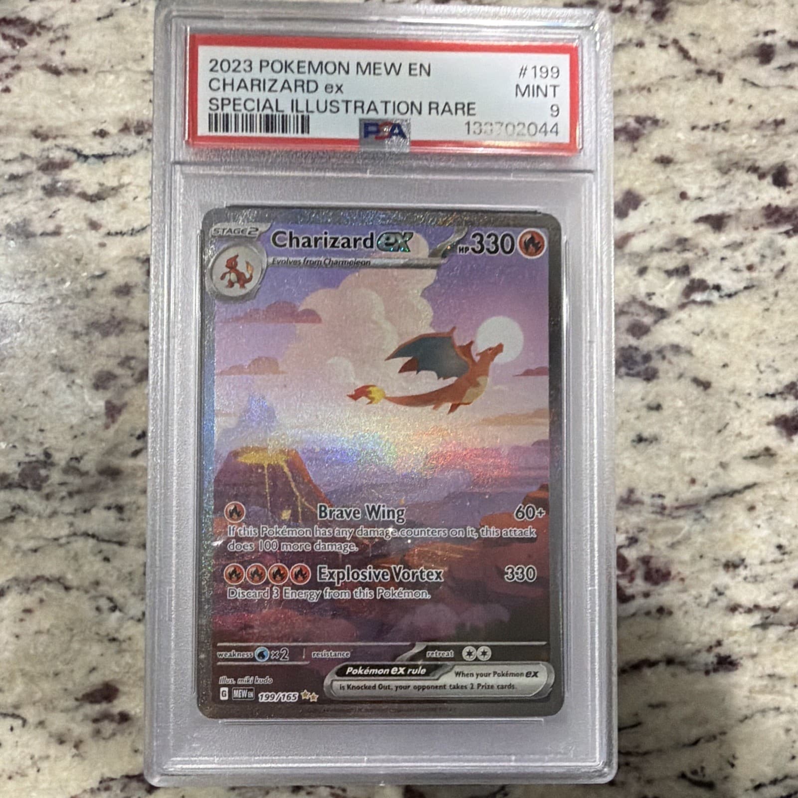 Charizard ex 199/165 SAR Holo Sv: Scarlet & Violet 151 English 2023 PSA 9