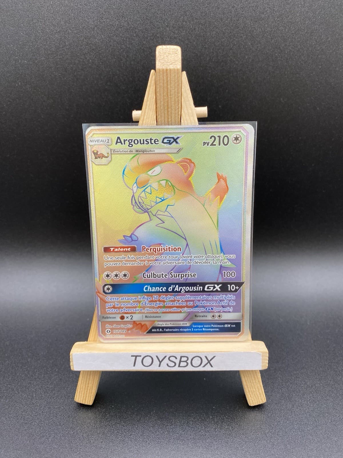 Carte Pokémon Argouste FA GX Rainbow 157/149 / Soleil Et Lune SL1 / Bon État FR
