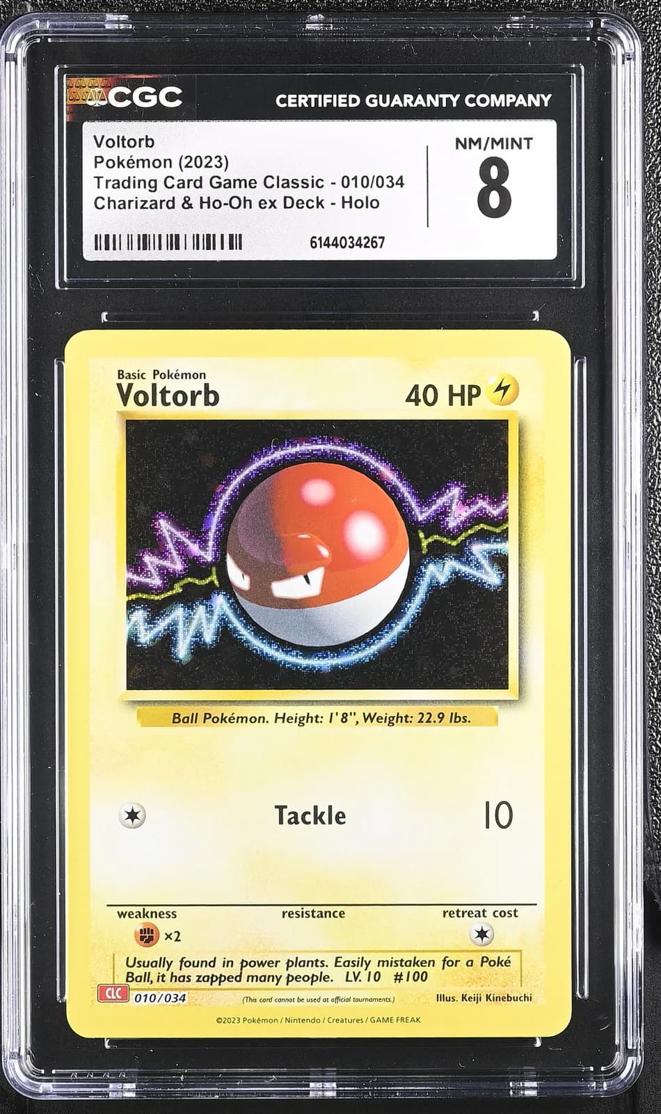 Voltorb 010/034 Pokemon TCG Classic Holo CGC 8 Graded Charizard Ho-Oh ex Deck